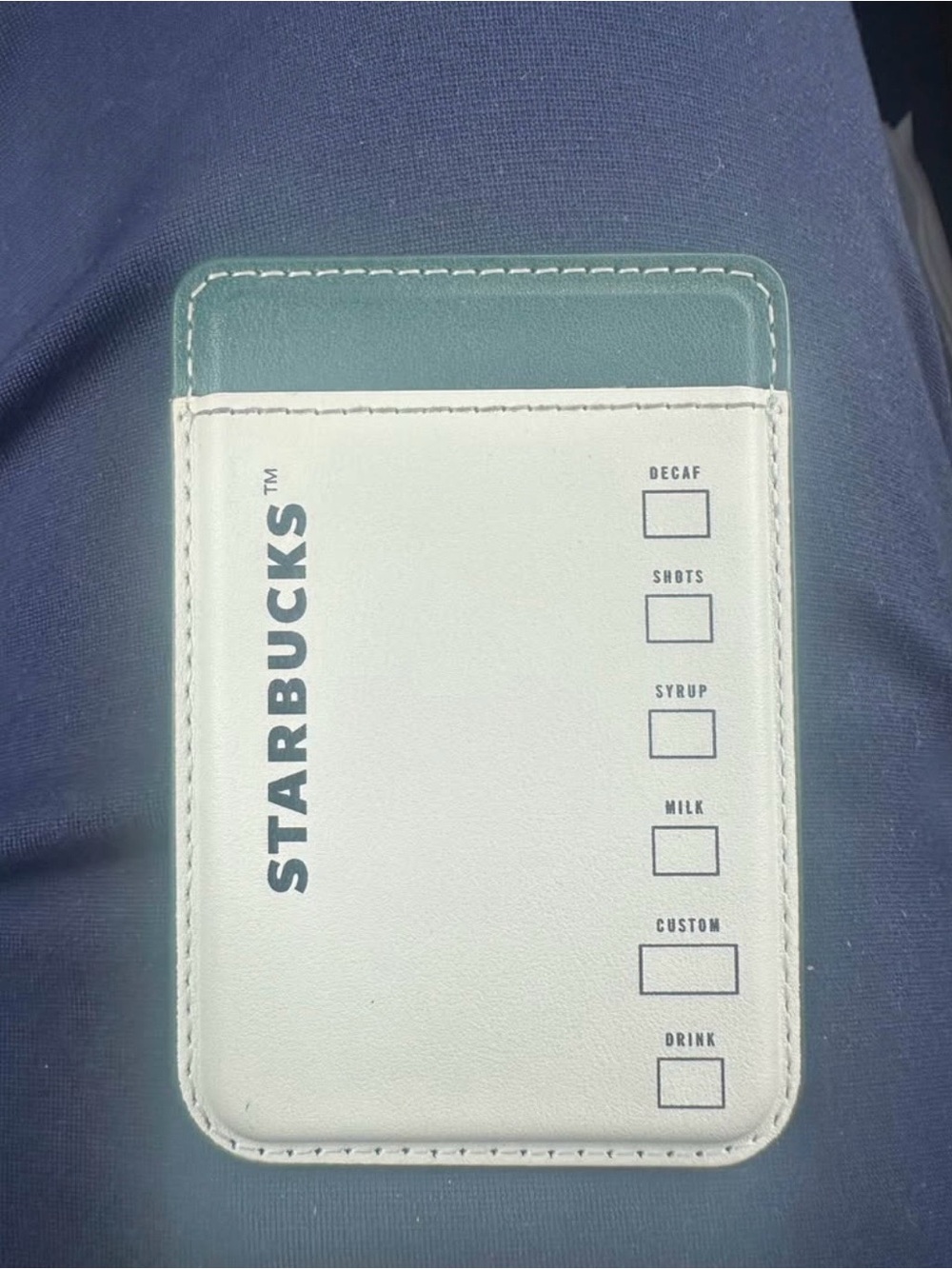Starbucks White and Teal Card Pocket Sleeve